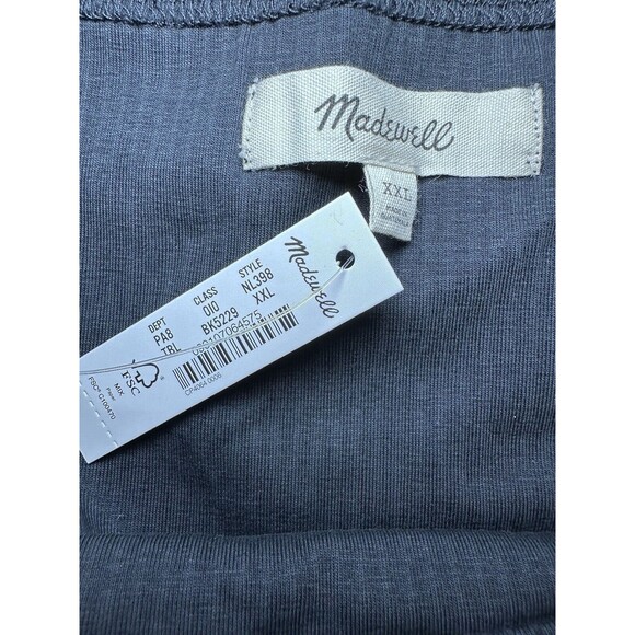 MADEWELL Tailored Crop Tank Sleekhold Ribbed‎ True Black Women's XXL NWT - Picture 5 of 8